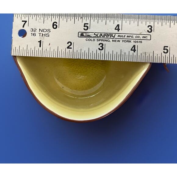 Midcentury Set of 4 Crackle Glazed Multicolor Dip Dessert bowls 4.5" L x 1.75" T - Picture 2 of 4